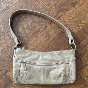 Soprano Gold Metallic Leather Shoulder Bag